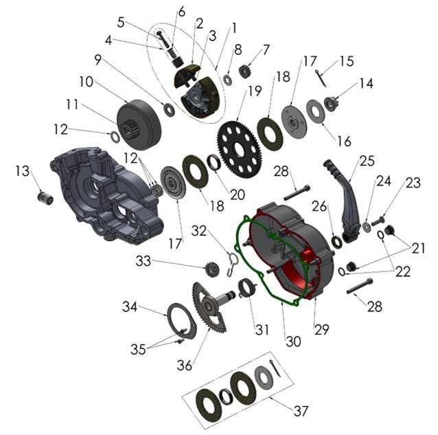 2025 Cobra CX50 SRx KING - ENGINE - CLUTCH & KICK LEVER