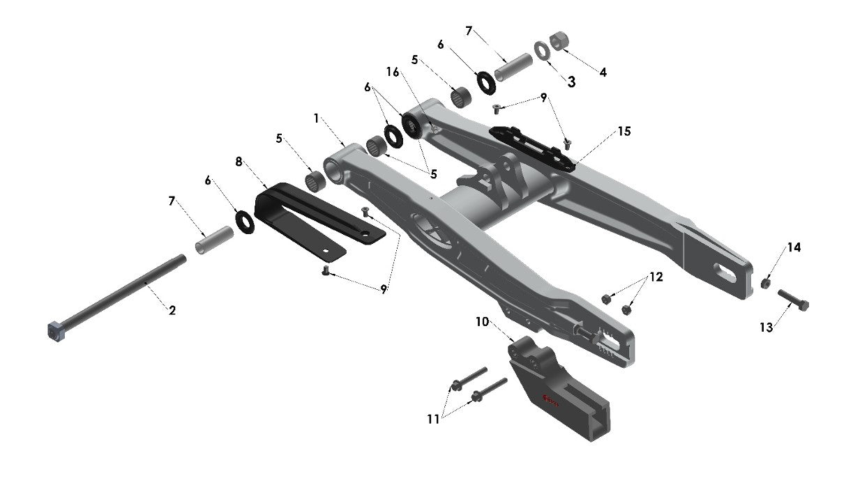 2025 CX65 Cobra - Swingarm Assembly