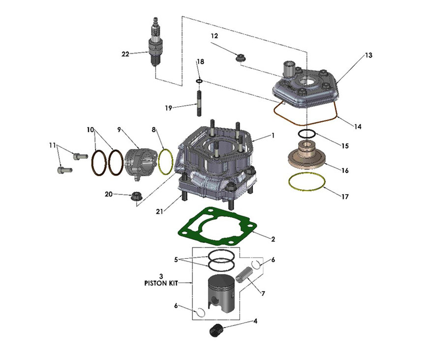 2017 Cobra CX50 FWE - ENGINE - TOP END
