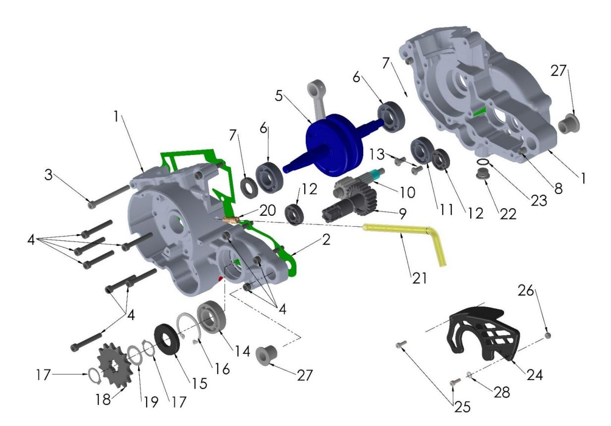 2024 Cobra CX50 SRx KING - ENGINE - BOTTOM END & TRANSMISSION