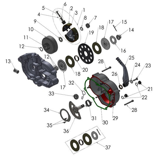 2024 Cobra CX50 SRx KING - ENGINE - CLUTCH & KICK LEVER