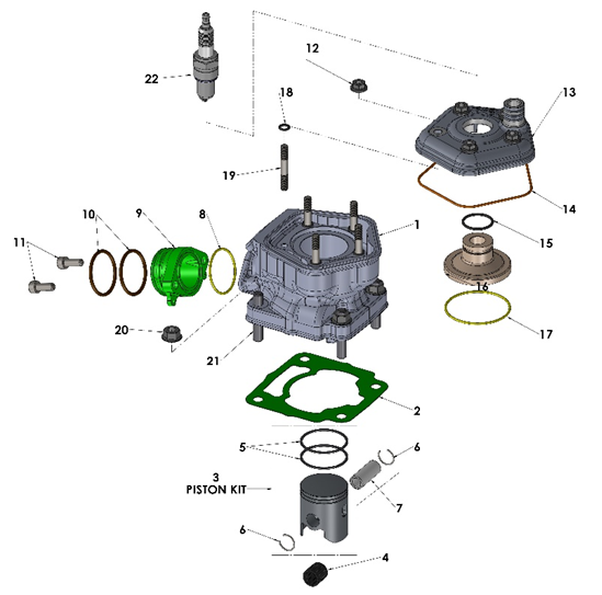 2025 Cobra CX50 JR - ENGINE - TOP END