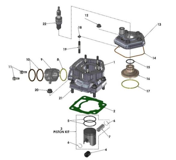 2017 Cobra CX50 JR - ENGINE - TOP END