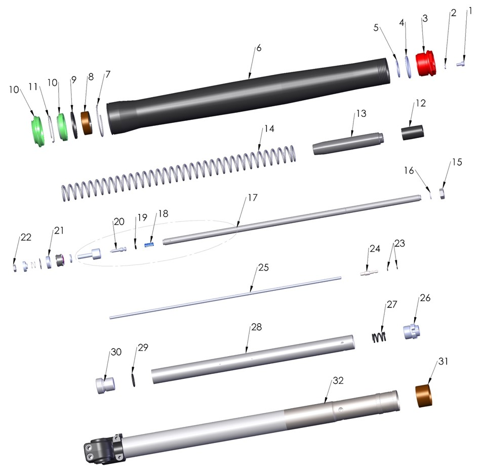 2023 Cobra CX50 SRx FWE - FORK - LEG ASSEMBLY - NON-BRAKE SIDE