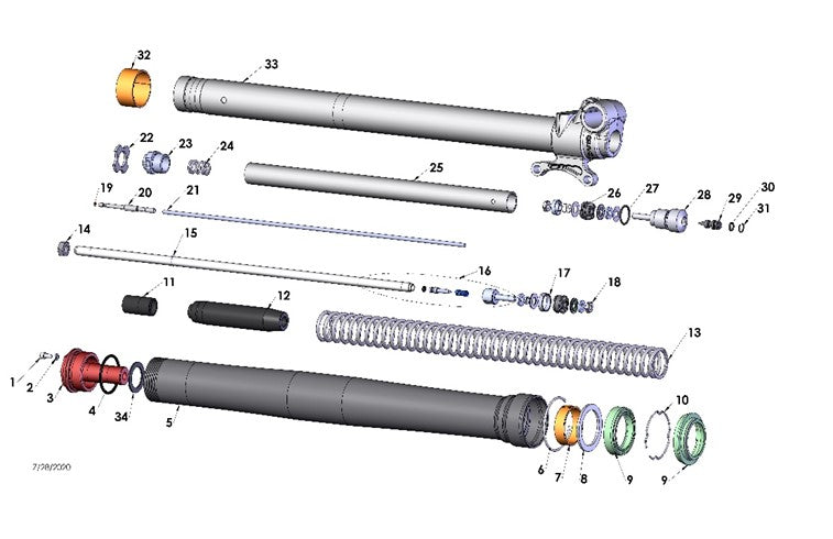 2022 Cobra CX65 - FORK - LEG ASSEMBLY - BRAKE SIDE