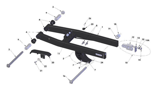 2025 Cobra CX50 SRx KING - SWINGARM ASSEMBLY