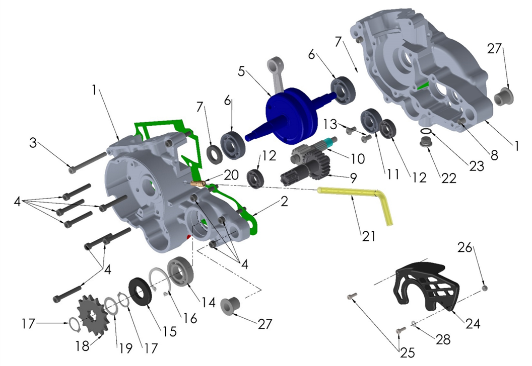 2024 Cobra CX50 JR - ENGINE - CRANKSHAFT & TRANSMISSION