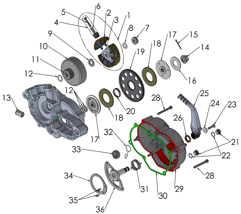 2024 Cobra CX50 JR - ENGINE - CLUTCH & KICKSTART