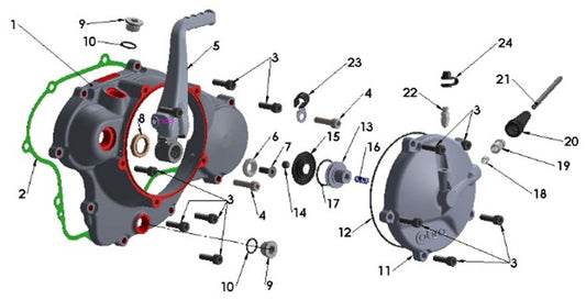 2024 Cobra CX65 - CLUTCH & KICKSTART COVER