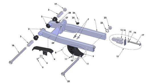 2019 Cobra CX50 P3 - SWINGARM ASSEMBLY