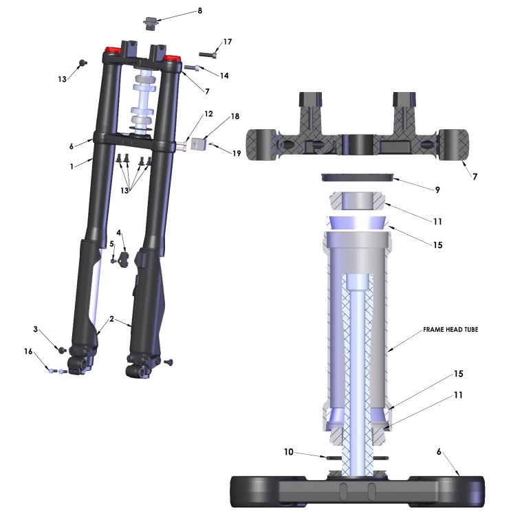 2025 Cobra CX5e - FORKS & TRIPLE CLAMPS