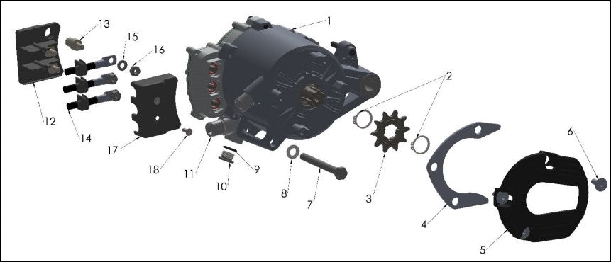 2023 Cobra CX5e - MOTOR - EXTERNAL - SPROCKET SIDE