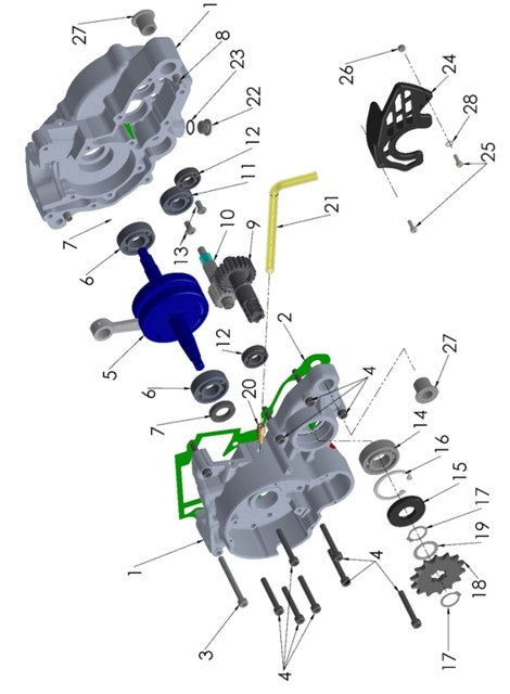 2025 Cobra CX50 SRx FWE - ENGINE - CRANKSHAFT & TRANSMISSION
