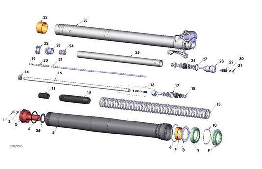 2025 Cobra CX65 - FORK - LEG ASSEMBLY - BRAKE SIDE