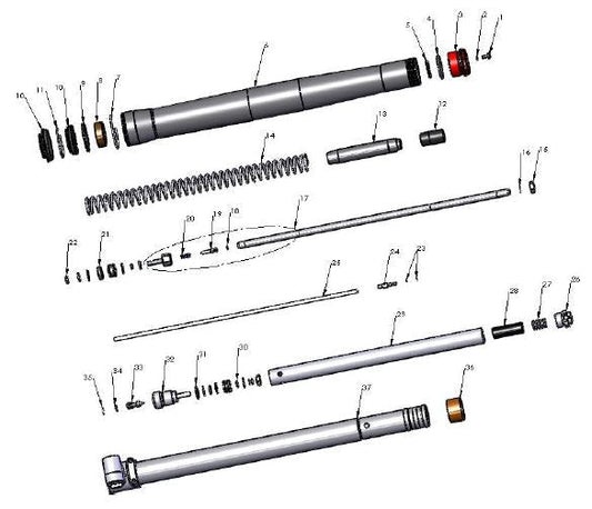 2017 Cobra CX50 JR - FORKS - LEG ASSEMBLY - BRAKE SIDE