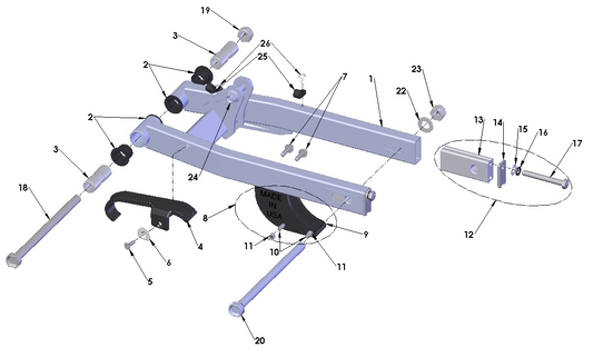 2020 Cobra CX50 JR - SWINGARM ASSEMBLY