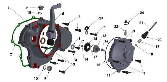 2017 Cobra CX65 - ENGINE - CLUTCH & KICK COVER