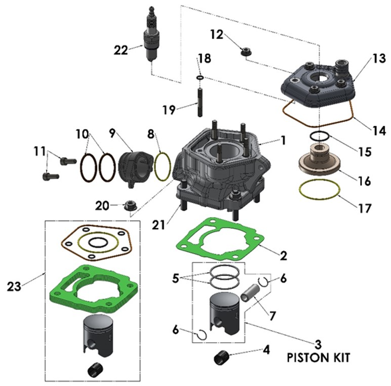 2022 Cobra CX50 SRx King - ENGINE - TOP END