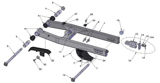 2020 Cobra CX50 KING - SWINGARM ASSEMBLY